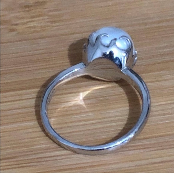 Estate Cultured Pearl Ring Marked 925 China Cannot Make Out Maker's Mark - Picture 3 of 7
